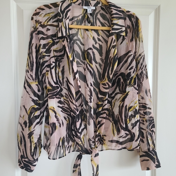 Printed Sheer Blouse - Picture 1 of 4